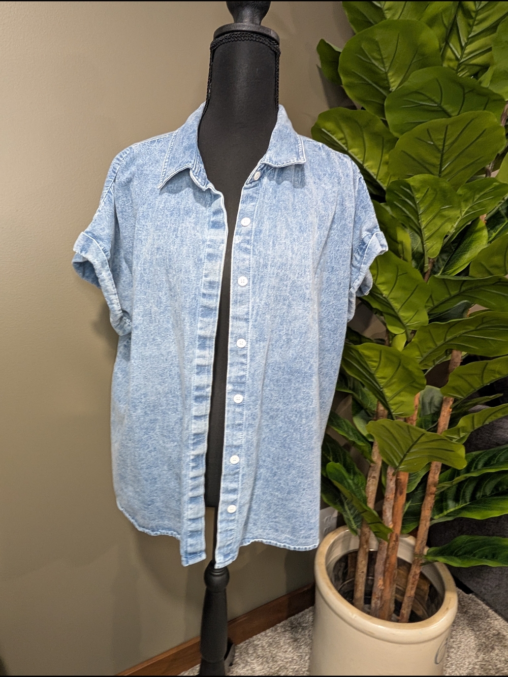 Thread & Supply - Large - Light Blue Denim Blouse